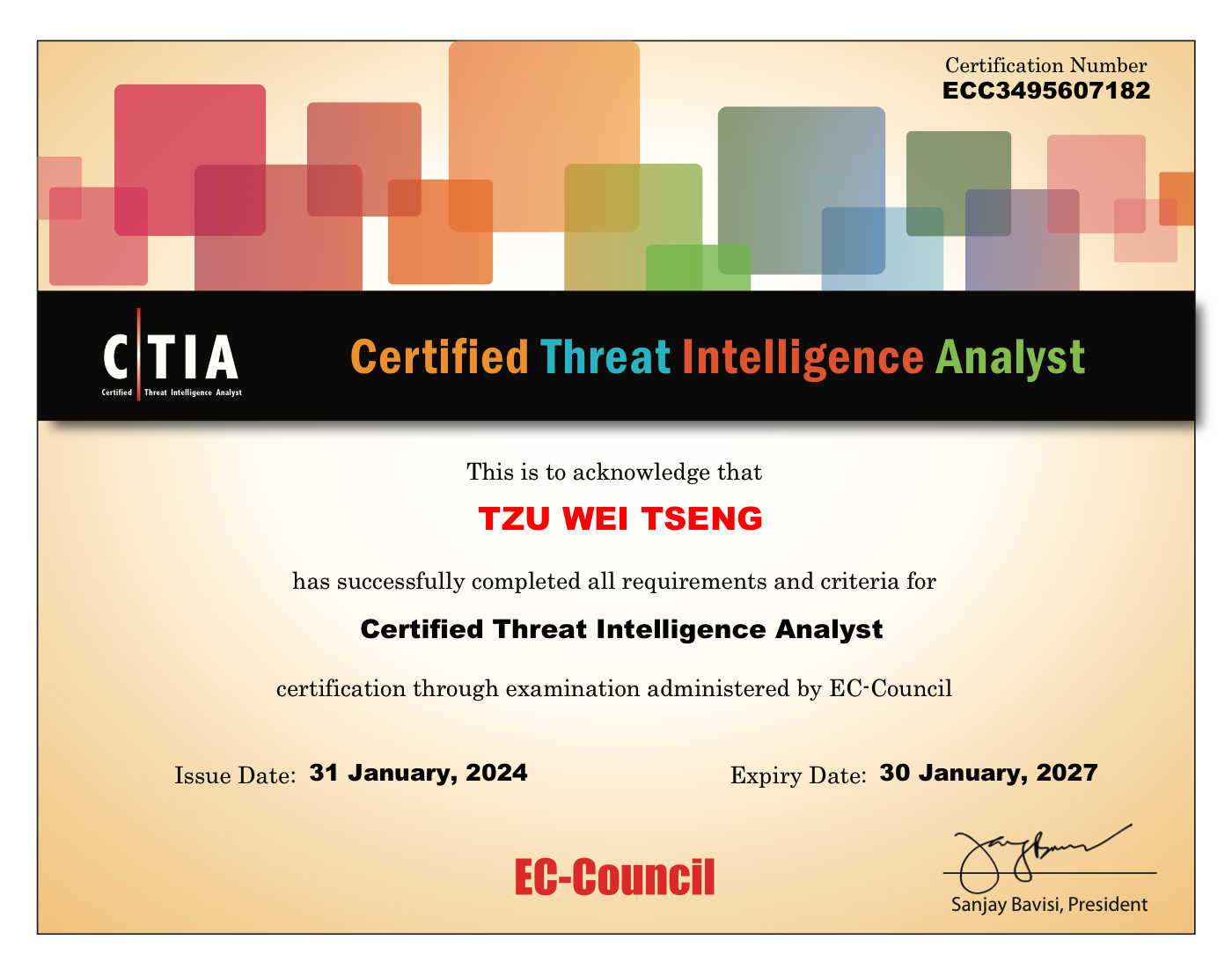 網路威脅情報分析師認證 CTIA